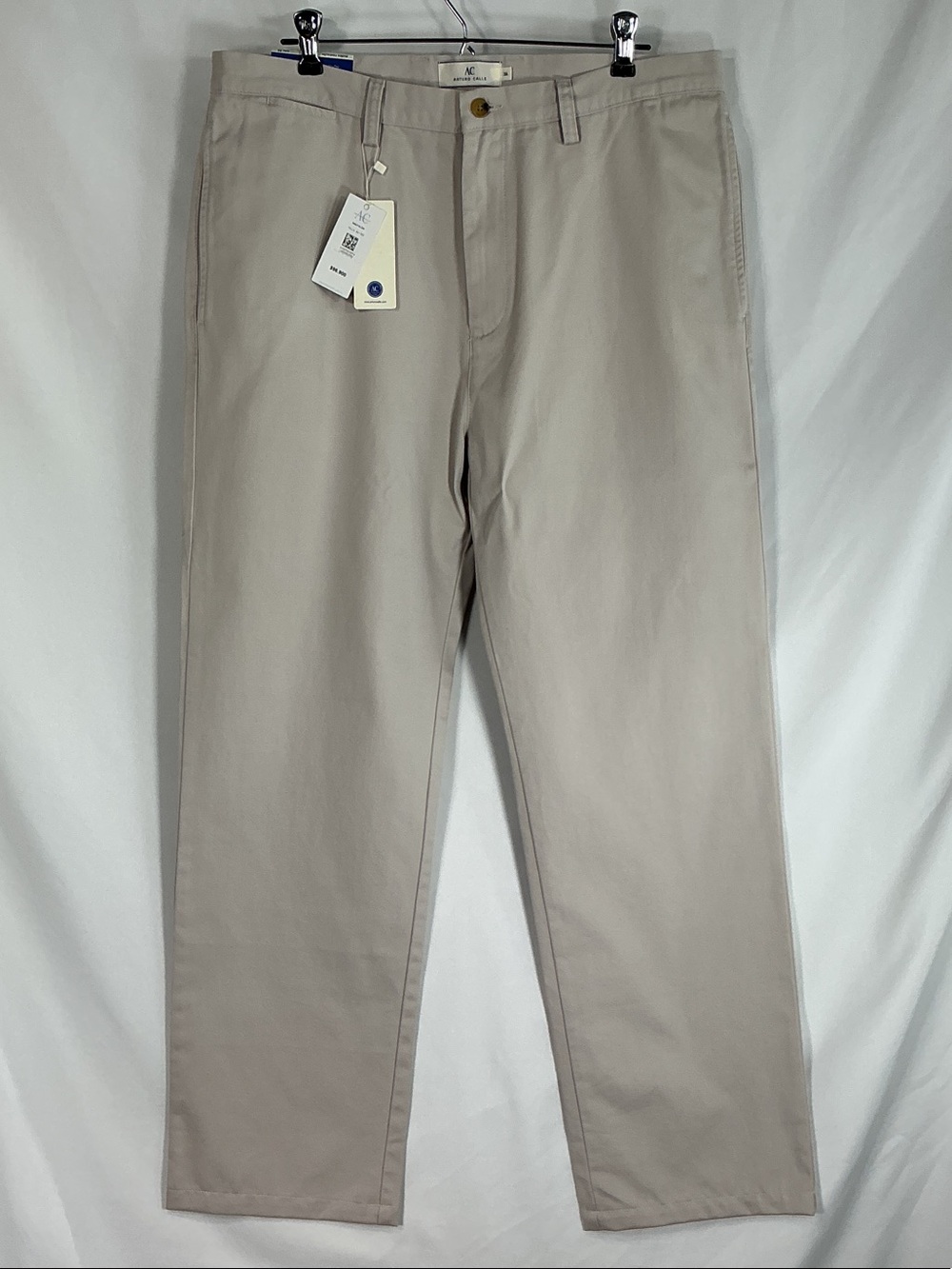 Arturo Calle NWT Beige Men’s Chino Pants Trousers Flat Front Size 36